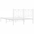 Miniatyrbilde 7 av 9: vidaXL Sengeramme i metall med hodegavl hvit 140x200 cm