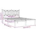 Miniatyrbilde 9 av 9: vidaXL Sengeramme i metall med hodegavl hvit 140x200 cm