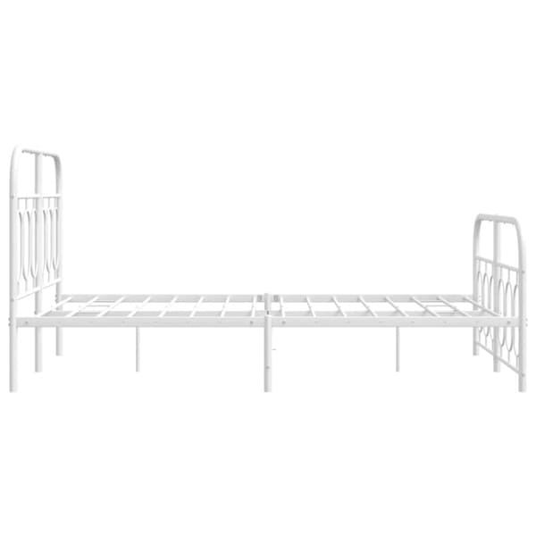 vidaXL sengeramme med sengegavl og fodgærde 120x200 cm metal hvid