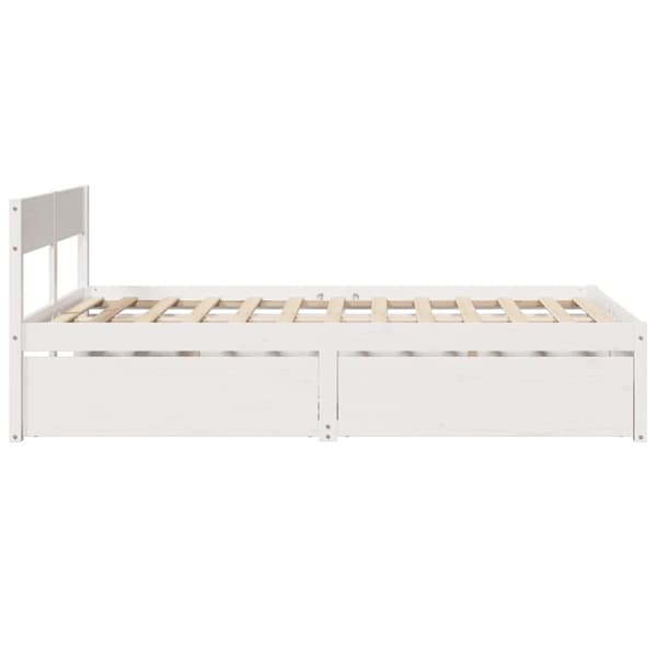 vidaXL Sängynrunko ilman patjaa valkoinen 140x190 cm täysi mänty