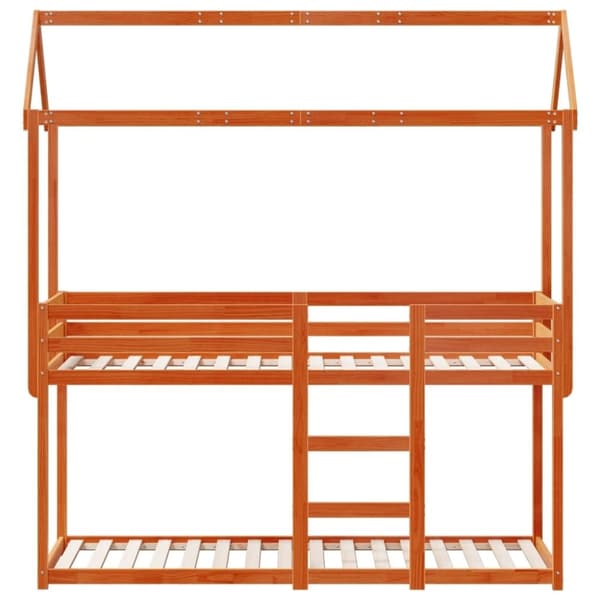 vidaXL Kerrossänky katolla vahanruskea 80x200 cm täysi mänty