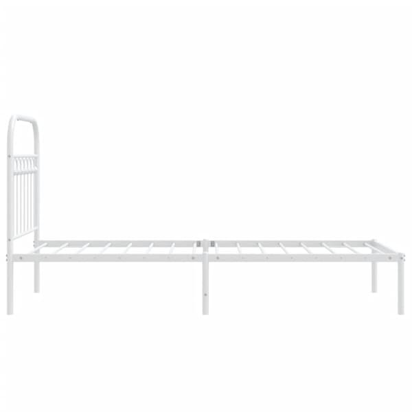 vidaXL sengeramme med sengegavl 80x200 cm metal hvid