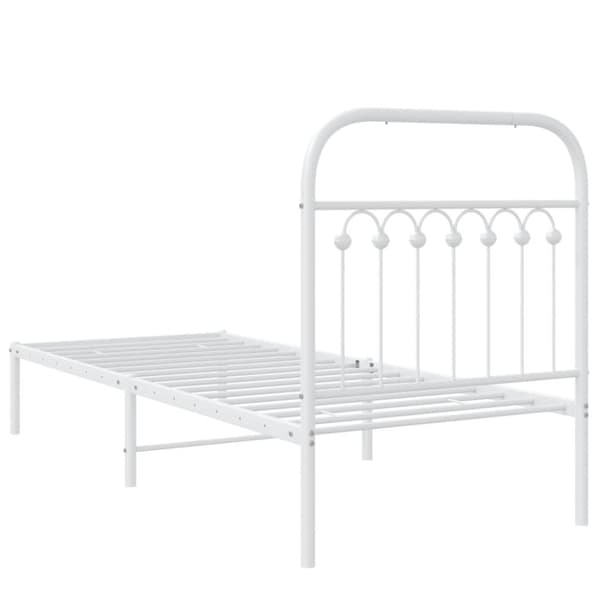 vidaXL sengeramme med sengegavl 80x200 cm metal hvid