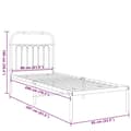 Miniatyrbillede 9 af 9: vidaXL sengeramme med sengegavl 80x200 cm metal hvid