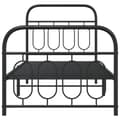 Miniatyrbilde 5 av 9: vidaXL Sengeramme i metall med hode- og fotgavl svart 90x200 cm