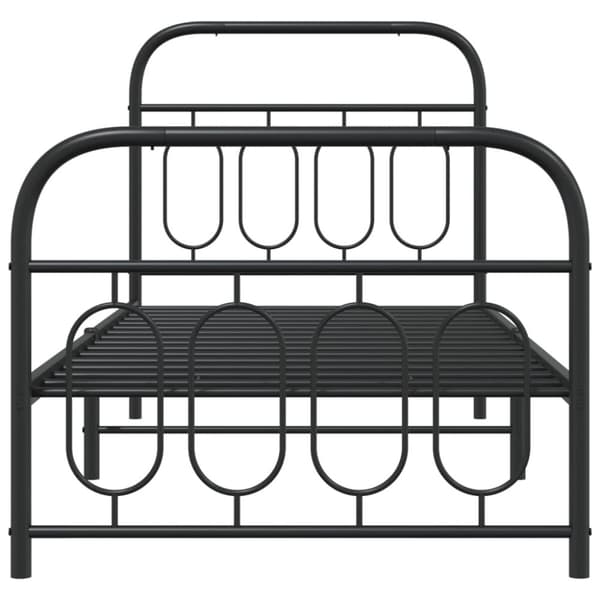 vidaXL Sengeramme i metall med hode- og fotgavl svart 90x200 cm