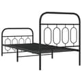 Miniatyrbilde 7 av 9: vidaXL Sengeramme i metall med hode- og fotgavl svart 90x200 cm