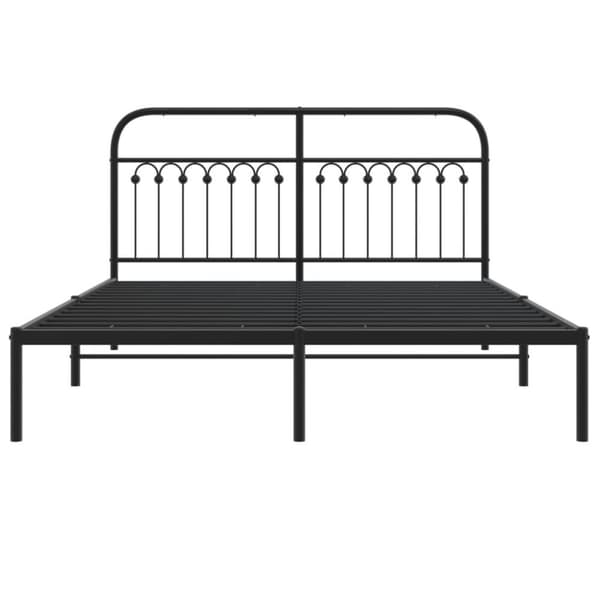 vidaXL Sengeramme i metall med sengegavl svart 150x200 cm
