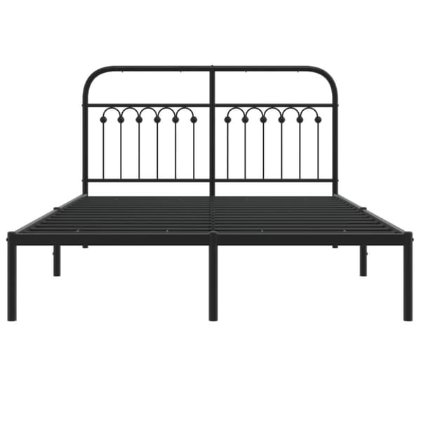 vidaXL sengeramme med sengegavl 140x190 cm metal sort