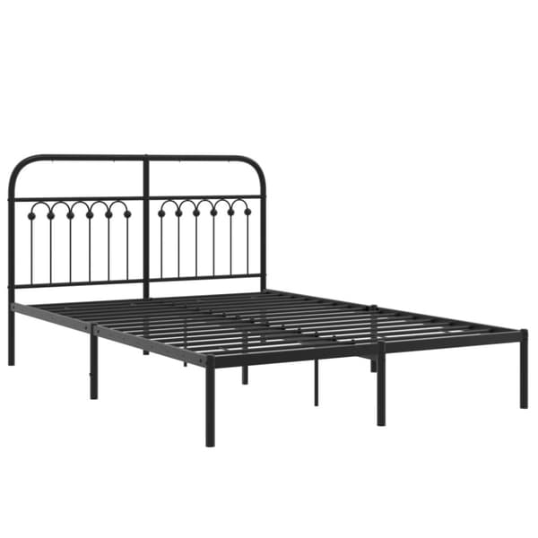 vidaXL sengeramme med sengegavl 140x190 cm metal sort