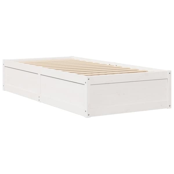 vidaXL sengeramme uden madras 90x190 cm massivt fyrretræ hvid