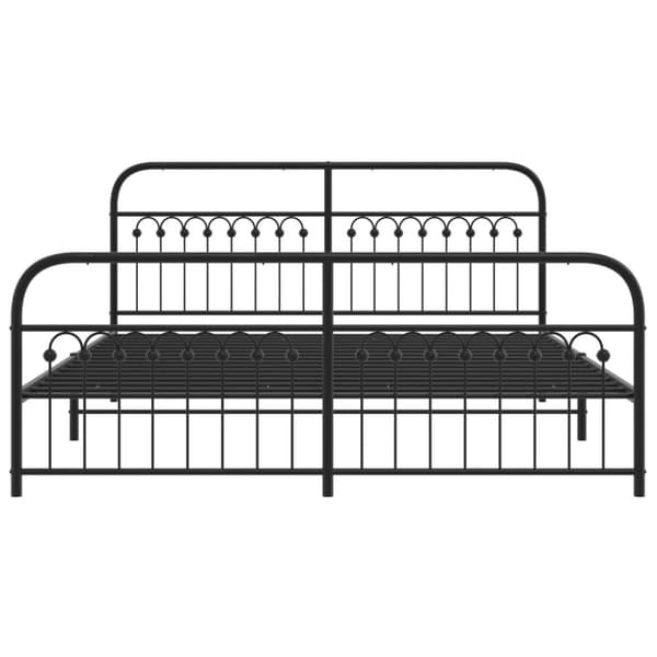 vidaXL Sengeramme i metall med hode- og fotgavl svart 183x213 cm