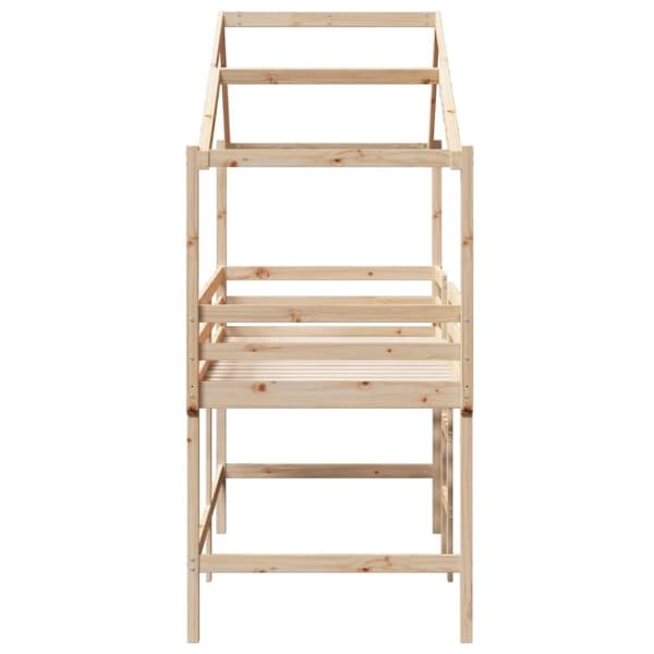 vidaXL Køyeseng med stige og tak 90x200 cm heltre furu
