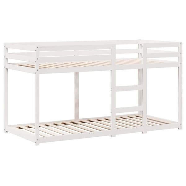 vidaXL Køyeseng med tak hvit 90x190 cm heltre furu