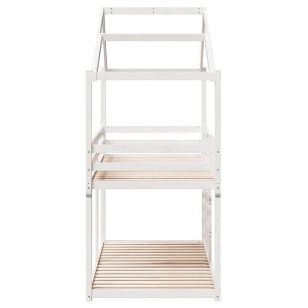 vidaXL Køyeseng med tak hvit 90x190 cm heltre furu
