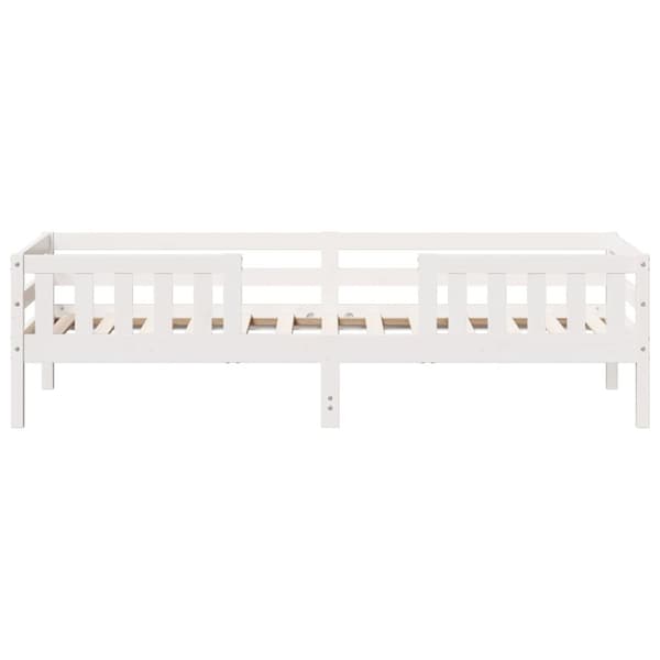 vidaXL sengeramme 90x200 cm massivt fyrretræ hvid