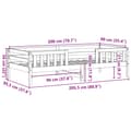 Miniatyrbillede 9 af 9: vidaXL sengeramme 90x200 cm massivt fyrretræ hvid