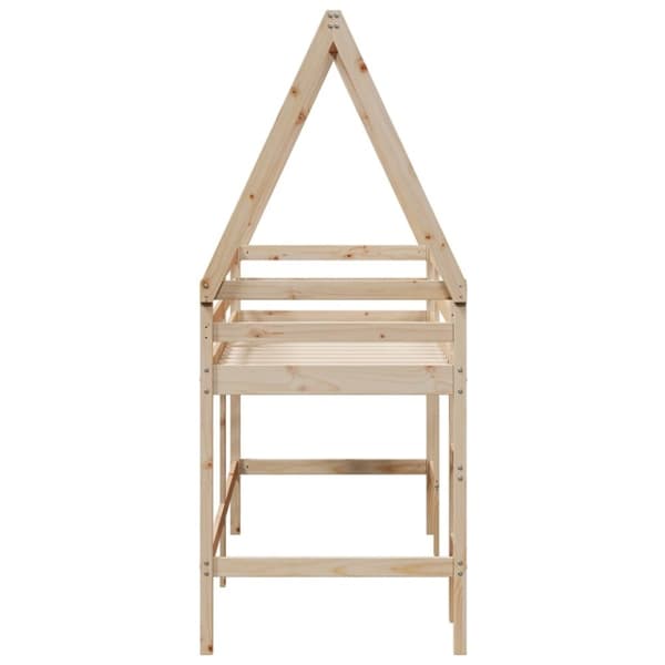 vidaXL Køyeseng med stige og tak 90x190 cm heltre furu