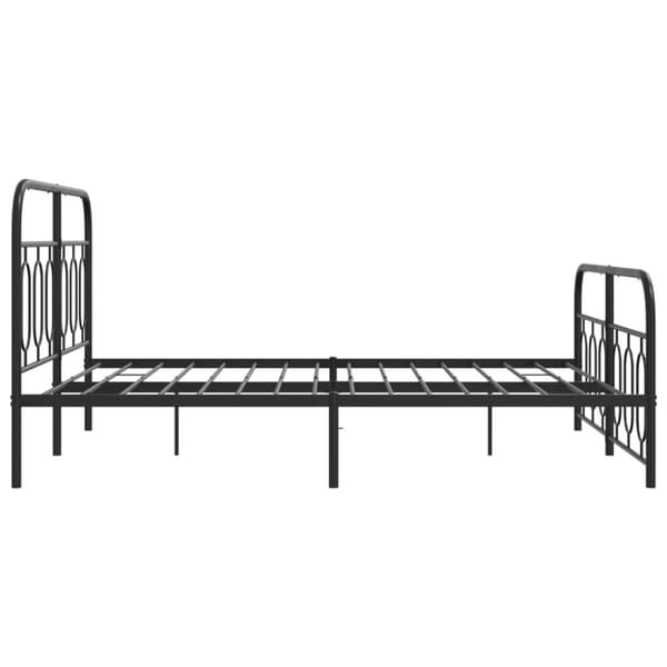 vidaXL Sengeramme i metall med hode- og fotgavl svart 150x200 cm