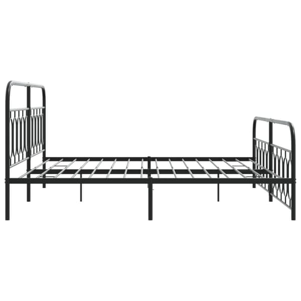 vidaXL Sängram med huvudgavel och fotgavel svart metall 200x200 cm