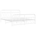 Miniatyrbilde 3 av 9: vidaXL Sengeramme i metall med hode- og fotgavl hvit 183x213 cm