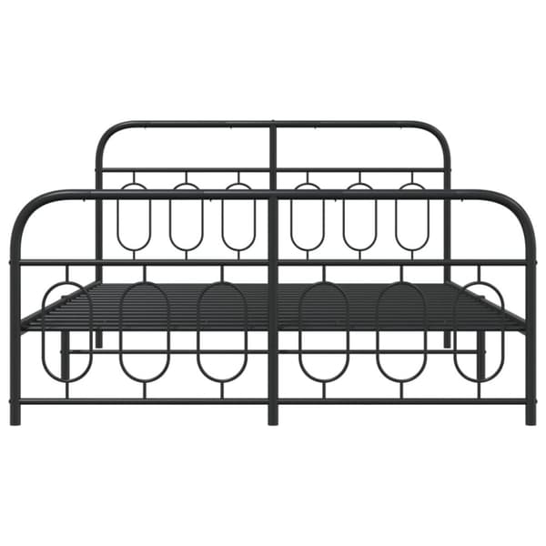 vidaXL sengeramme med sengegavl og fodgærde 140x190 cm metal sort