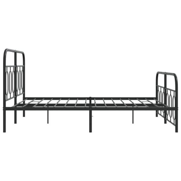 vidaXL sengeramme med sengegavl og fodgærde 140x190 cm metal sort