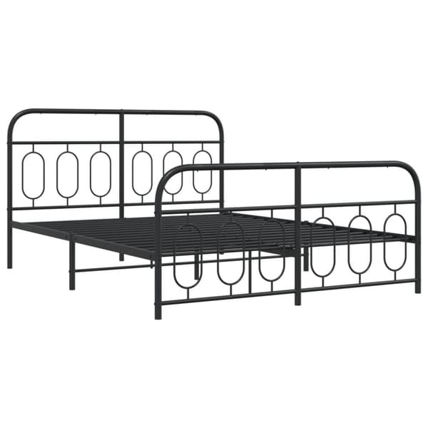 vidaXL sengeramme med sengegavl og fodgærde 140x190 cm metal sort