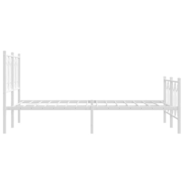 vidaXL sengeramme med sengegavl og fodgærde 120x190 cm metal hvid
