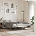 Miniatyrbillede 4 af 9: vidaXL sengeramme med sengegavl 150x200 cm metal hvid
