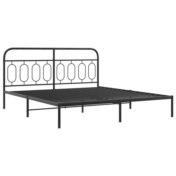 vidaXL Sengeramme i metall med sengegavl svart 180x200 cm