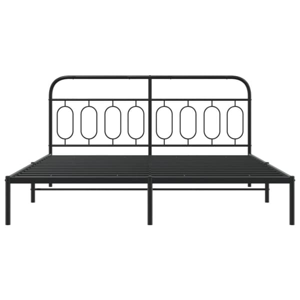 vidaXL Sengeramme i metall med sengegavl svart 180x200 cm