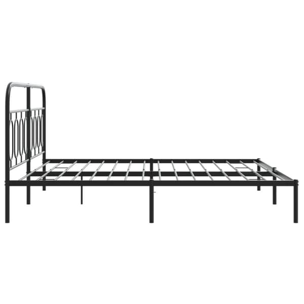 vidaXL Sengeramme i metall med sengegavl svart 180x200 cm
