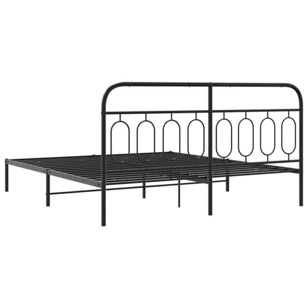vidaXL Sengeramme i metall med sengegavl svart 180x200 cm