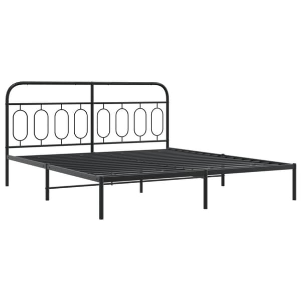 vidaXL Sengeramme i metall med sengegavl svart 180x200 cm