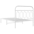 Miniatyrbilde 7 av 9: vidaXL Sengeramme i metall med hodegavl hvit 100x200 cm
