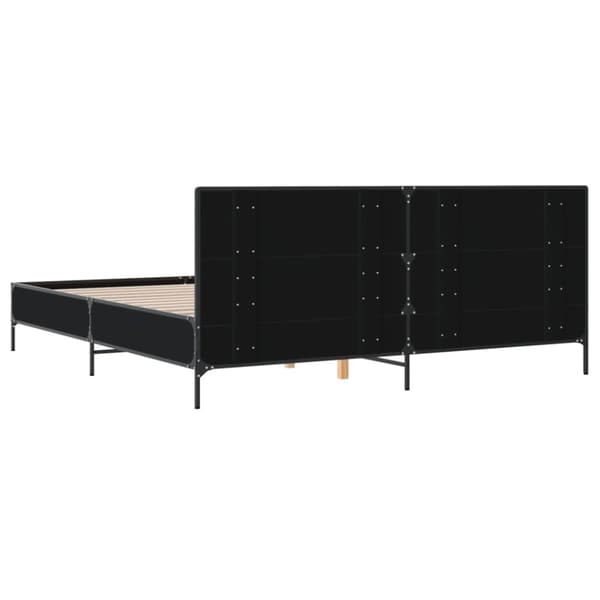vidaXL Sängynrunko musta 180x200 cm tekninen puu ja metalli