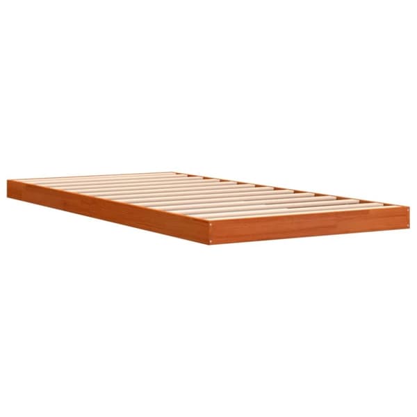 vidaXL sengeramme 90x190 cm massivt fyrretræ gyldenbrun