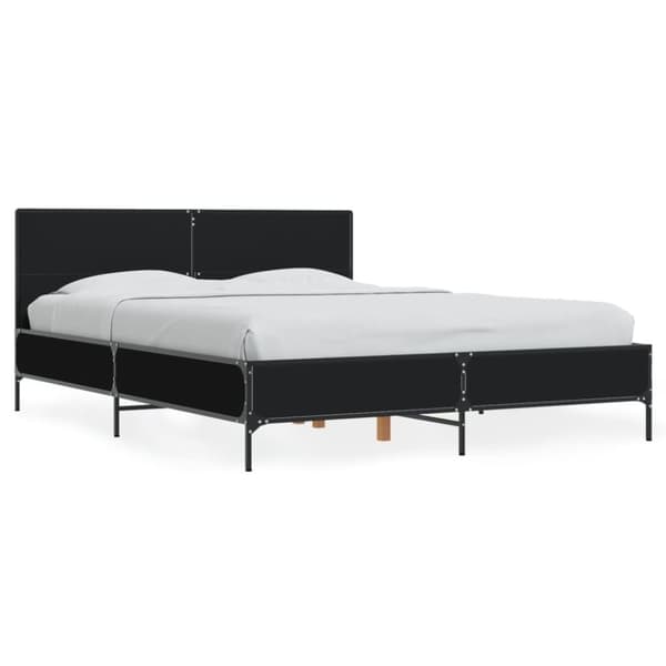 vidaXL Sengeramme svart 135x190 cm konstruert tre og metall