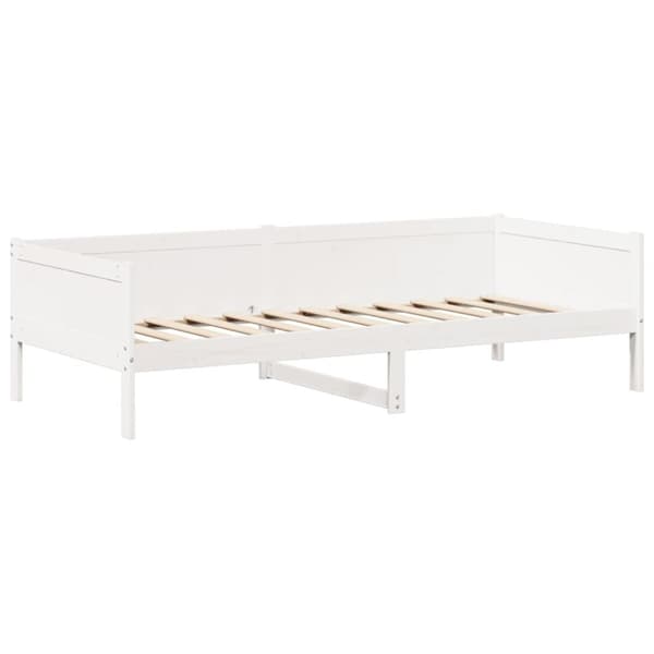 vidaXL husseng med bænk 90x190 cm massivt fyrretræ hvid