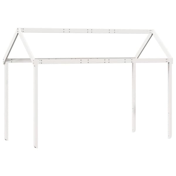 vidaXL højseng med tag 90x200 cm massivt fyrretræ hvid