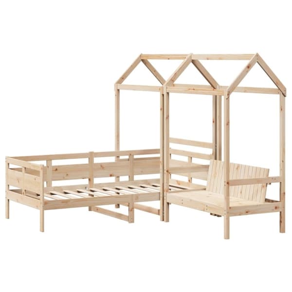 vidaXL husseng med bænk 90x200 cm massivt fyrretræ