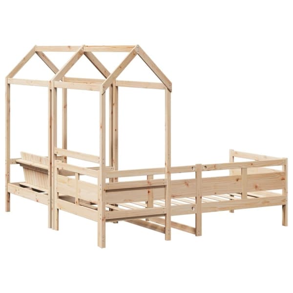 vidaXL husseng med bænk 90x200 cm massivt fyrretræ