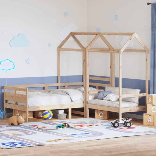 vidaXL husseng med bænk 90x200 cm massivt fyrretræ