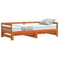 Miniatyrbilde 5 av 11: vidaXL Uttrekkbar dagseng uten madrass voksbrun 90x190 cm heltre furu