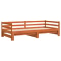 Miniatyrbilde 8 av 11: vidaXL Uttrekkbar dagseng uten madrass voksbrun 90x190 cm heltre furu