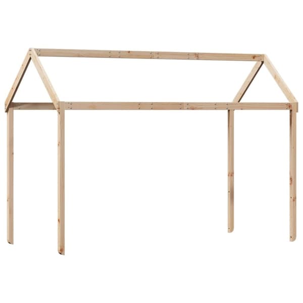 vidaXL køjeseng med tag 90x190 cm massivt fyrretræ hvid
