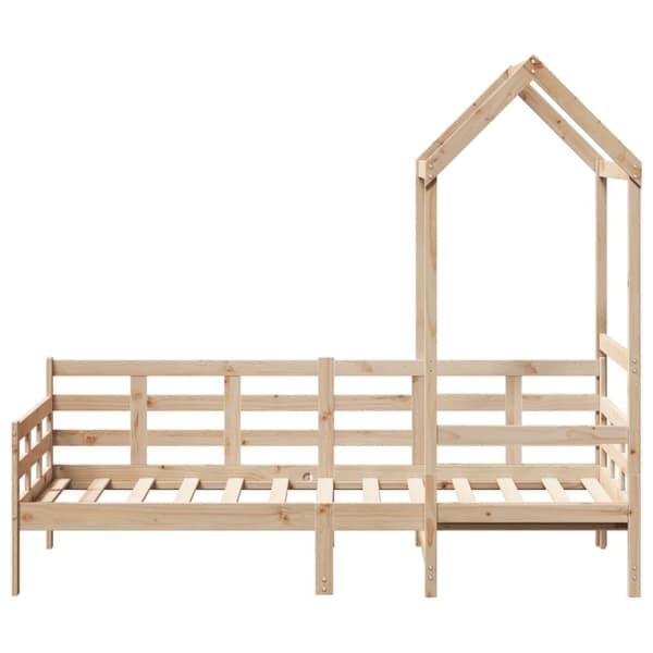 vidaXL daybed med tag 80x200 cm massivt fyrretræ