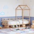Miniatyrbillede 2 af 11: vidaXL daybed med tag 80x200 cm massivt fyrretræ