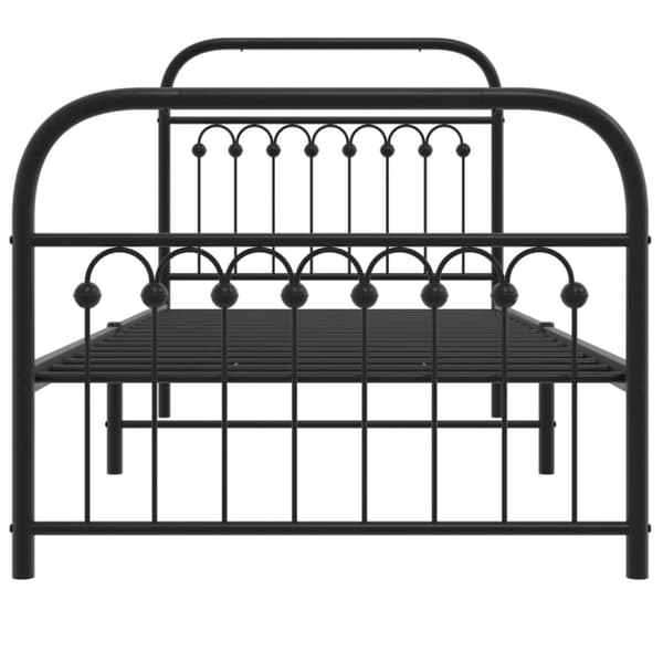 vidaXL Metallinen sängynrunko päädyillä musta 90x190 cm